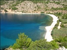 Driving from Volissos to the south. Beautiful beach